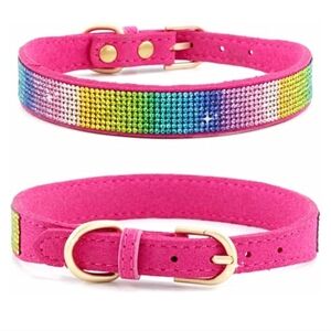 Haoyeer. Multi-colored Rhinestone Dog Collar. Size Large. NWT.